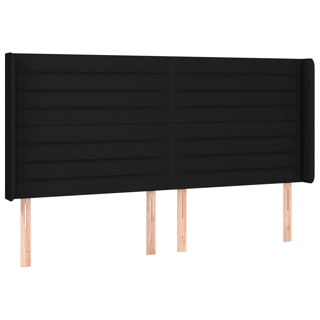 vidaXL Cama box spring colchón y luces LED tela negro 160x200 cm