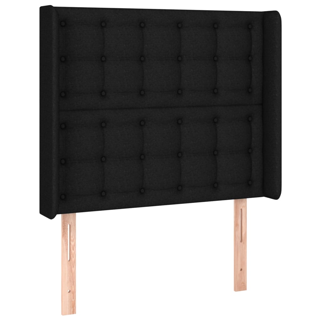 vidaXL Cama box spring colchón y luces LED tela negro 80x200 cm