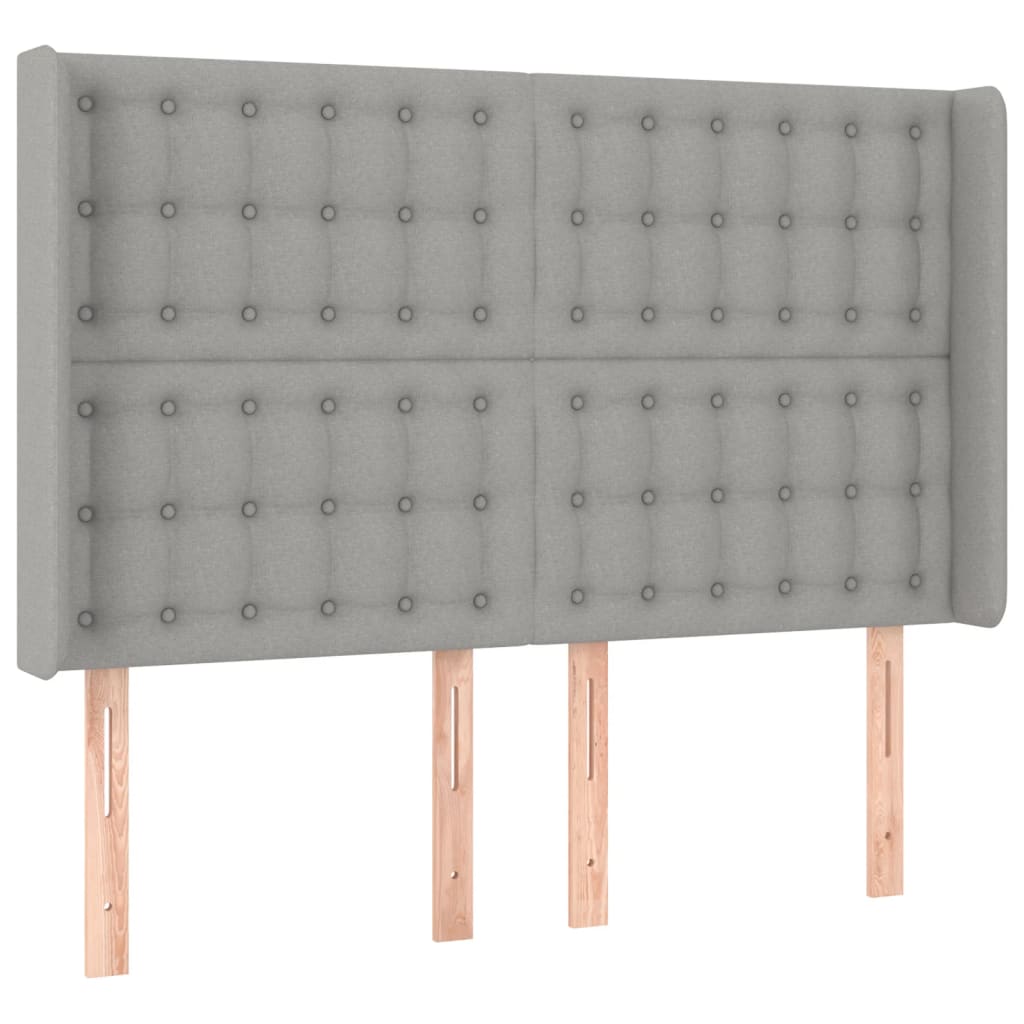 vidaXL Cama box spring colchón y luces LED tela gris claro 140x190 cm