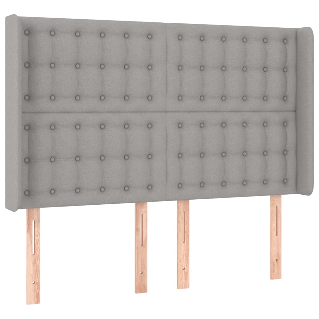 vidaXL Cama box spring colchón y luces LED tela gris claro 140x200 cm