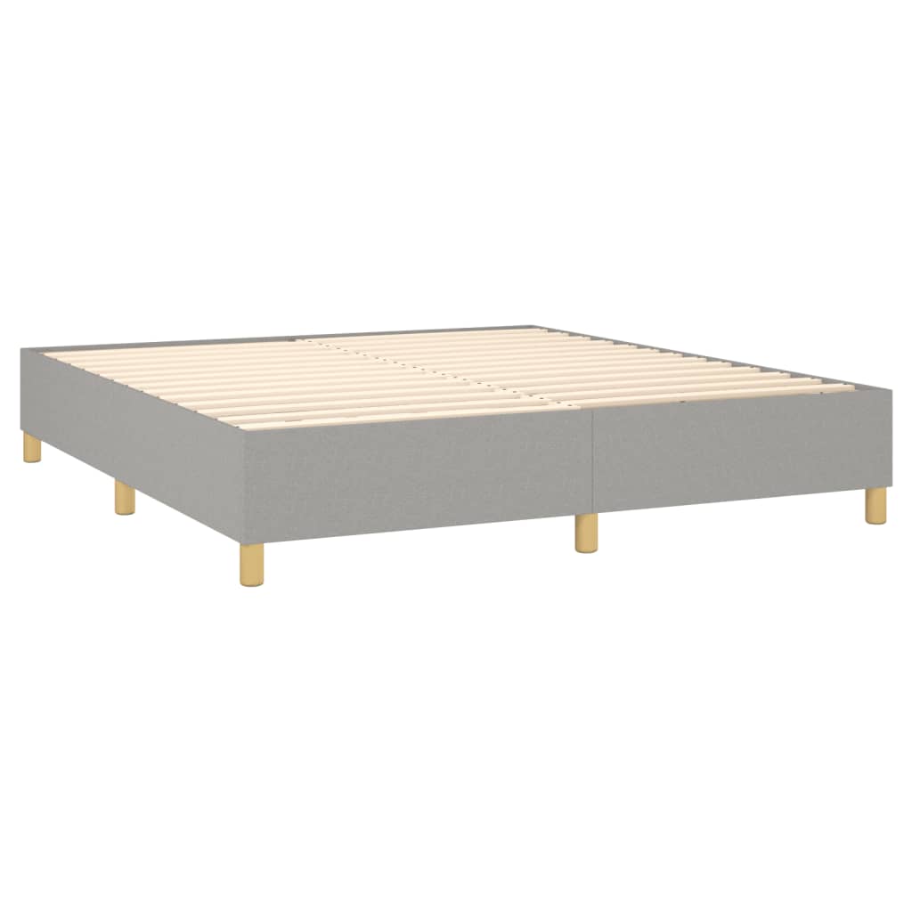 vidaXL Cama box spring colchón y luces LED tela gris claro 160x200 cm