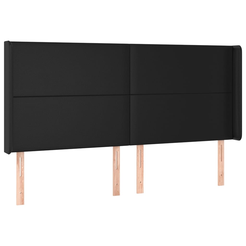 vidaXL Cama box spring colchón y LED cuero sintético negro 160x200 cm