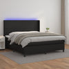 vidaXL Cama box spring colchón y LED cuero sintético negro 160x200 cm