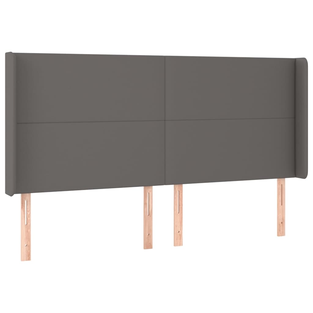 vidaXL Cama box spring colchón y LED cuero sintético gris 160x200 cm