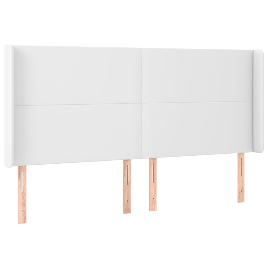 vidaXL Cama box spring colchón y LED cuero sintético blanco 200x200 cm