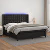 vidaXL Cama box spring colchón y LED cuero sintético negro 160x200 cm