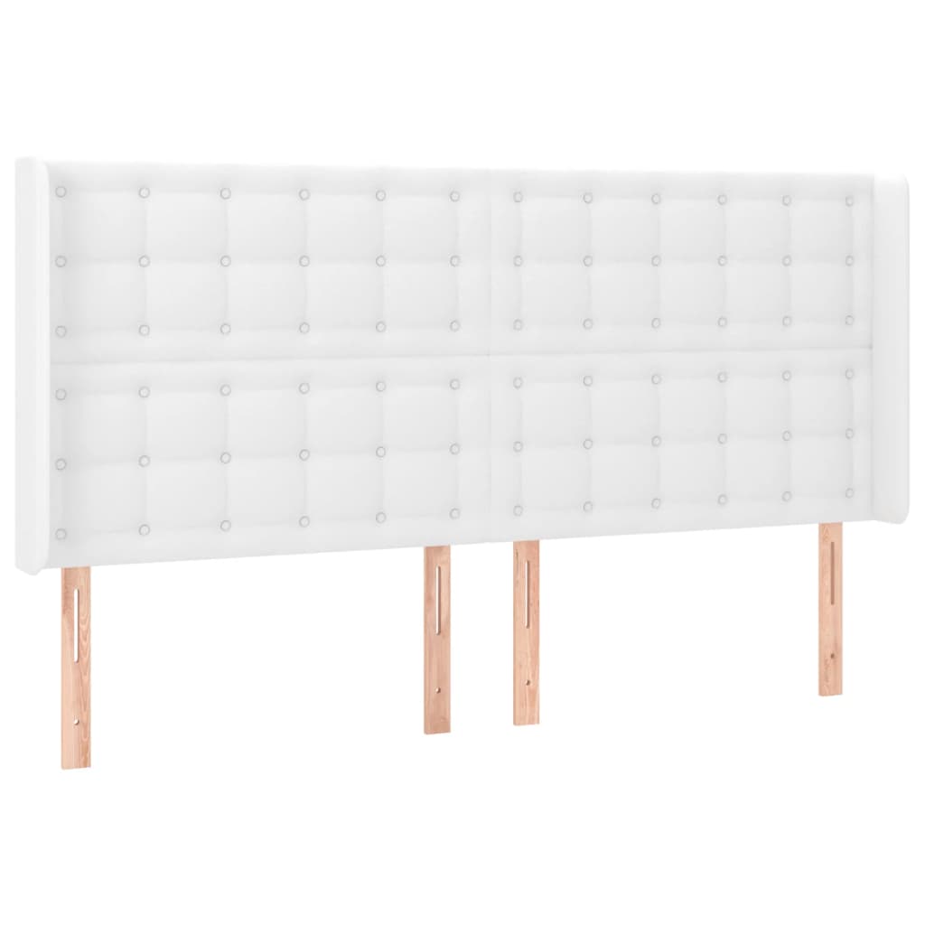 vidaXL Cama box spring colchón y LED cuero sintético blanco 200x200 cm