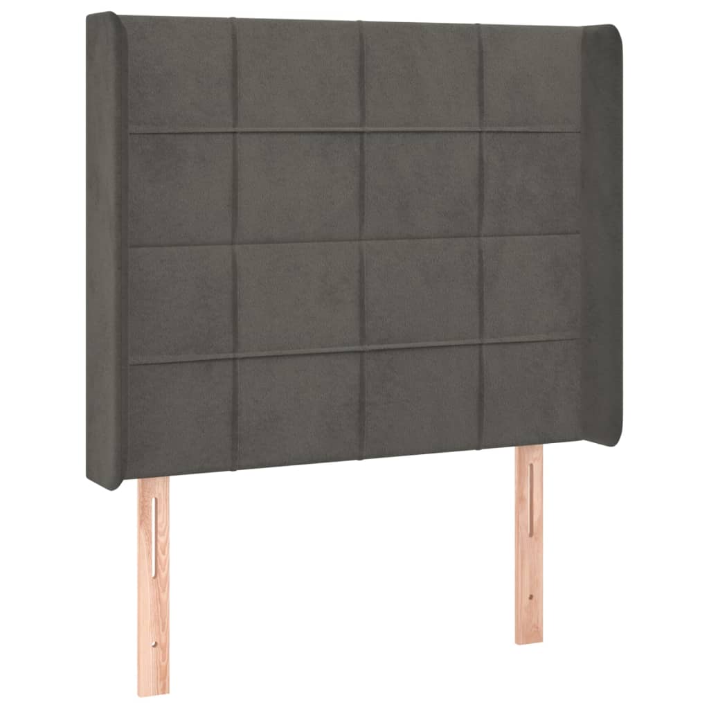 vidaXL Cama box spring colchón y LED terciopelo gris oscuro 80x200 cm