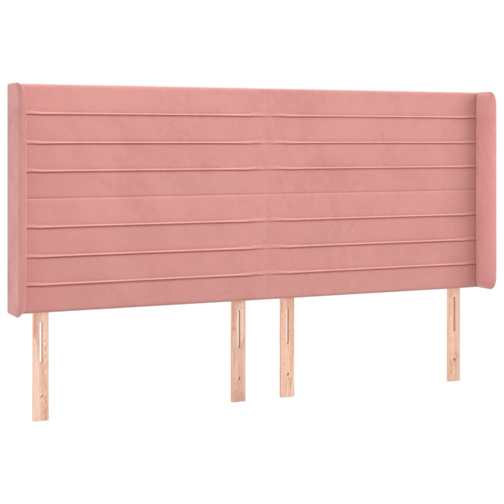 vidaXL Cama box spring colchón y LED terciopelo rosa 160x200 cm