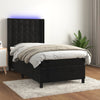 vidaXL Cama box spring colchón y LED terciopelo negro 80x200 cm