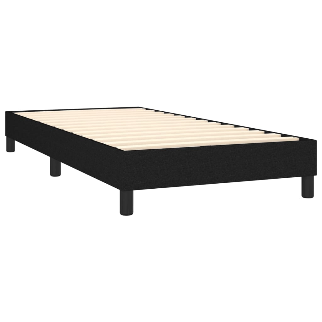 vidaXL Cama box spring con colchón y LED tela negro 90x190 cm