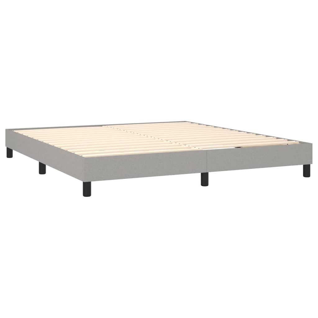 vidaXL Cama box spring con colchón tela y LED gris claro 160x200 cm