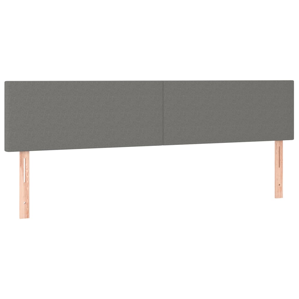 vidaXL Cama box spring con colchón y LED tela gris oscuro 160x200 cm