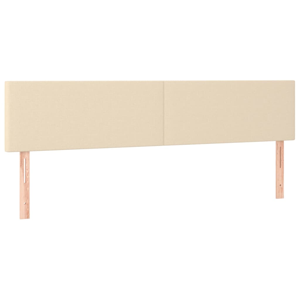 vidaXL Cama box spring con colchón y LED tela crema 160x200 cm