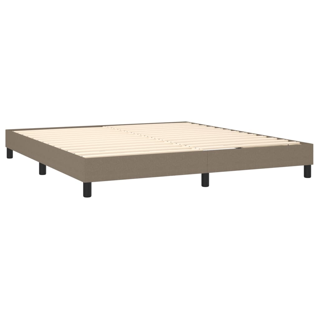 vidaXL Cama box spring con colchón LED tela gris taupe 180x200 cm