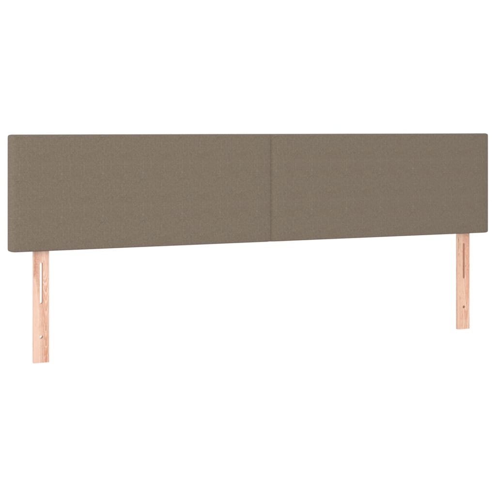 vidaXL Cama box spring con colchón LED tela gris taupe 180x200 cm