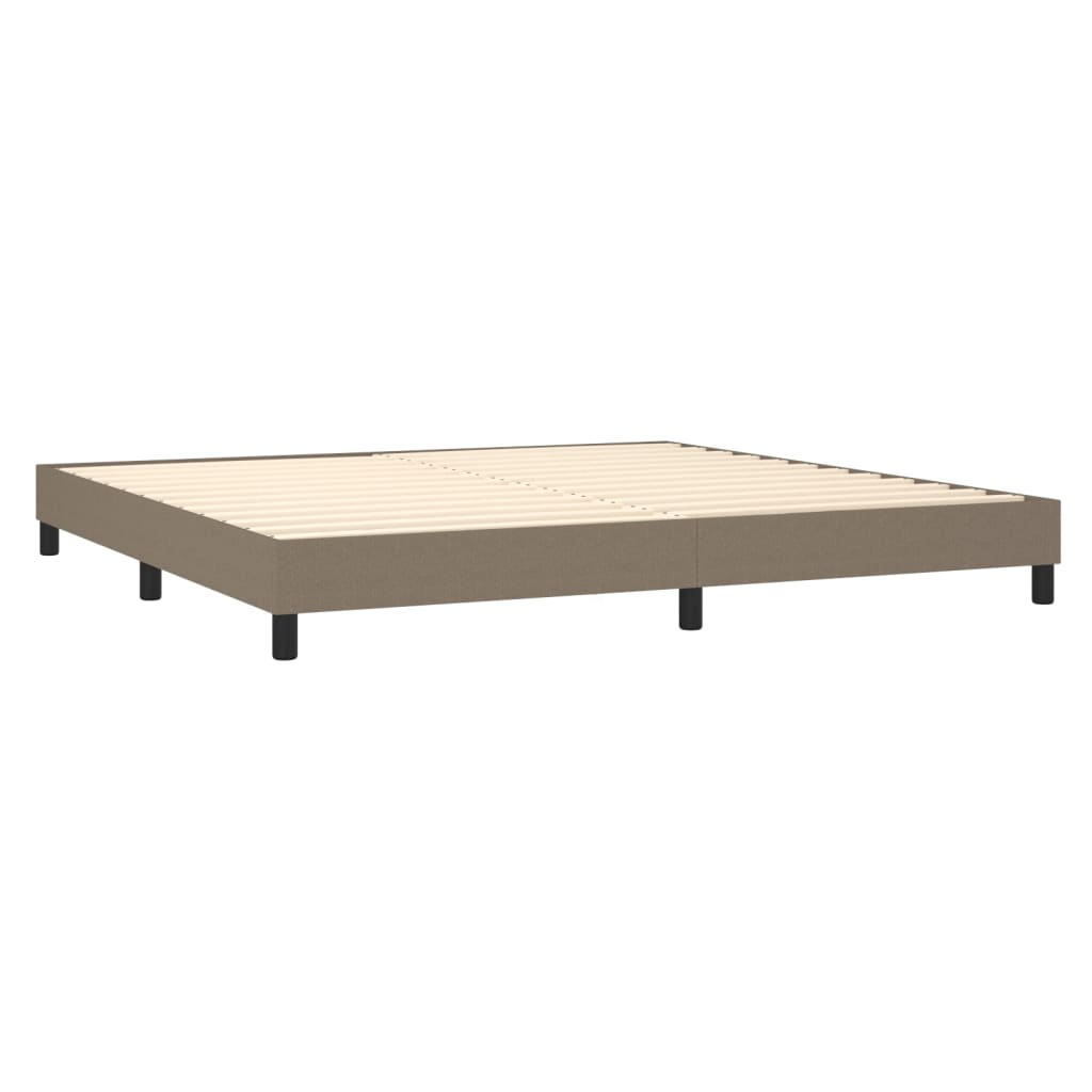 vidaXL Cama box spring con colchón LED tela gris taupe 200x200 cm