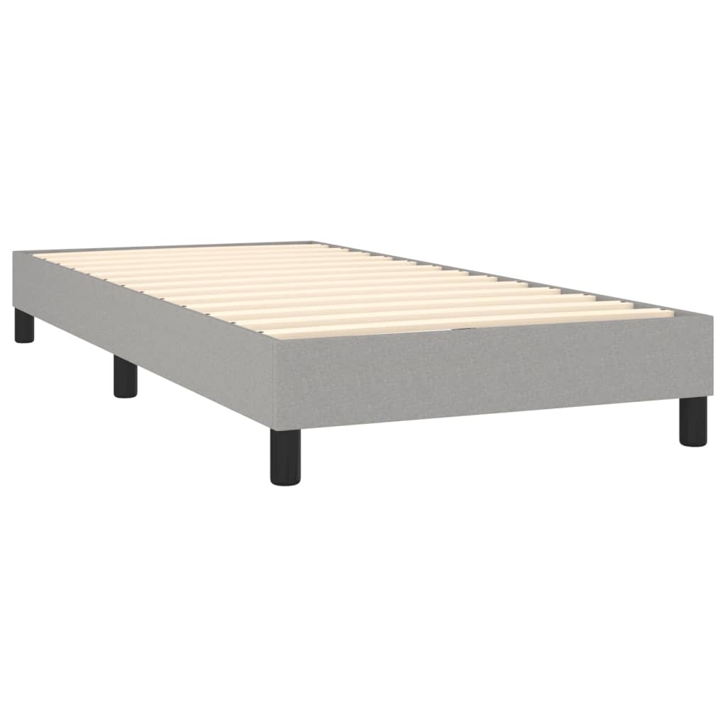 vidaXL Cama box spring colchón y luces LED tela gris claro 90x190 cm