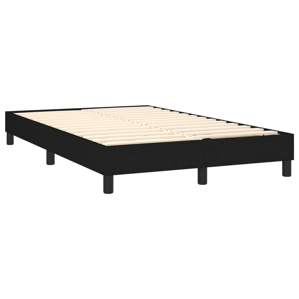 vidaXL Cama box spring con colchón LED tela negro 120x200 cm