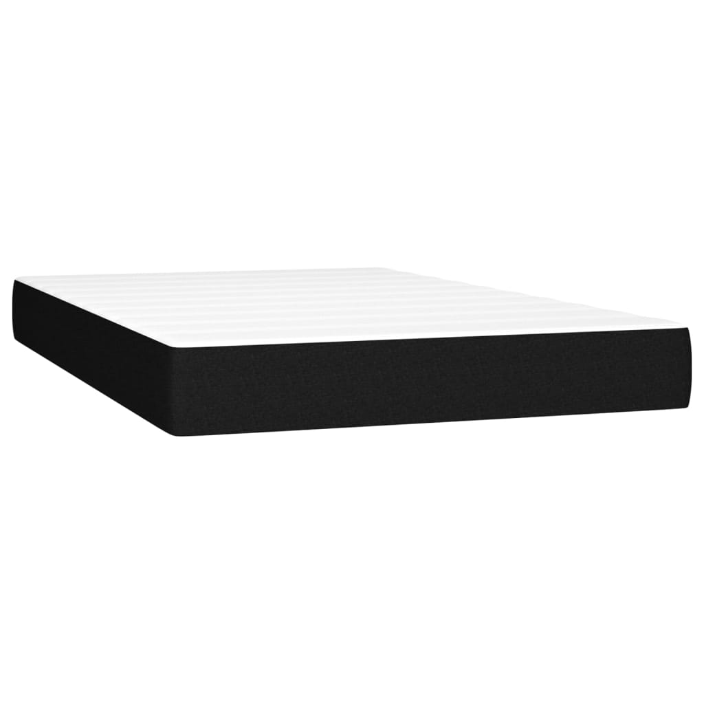 vidaXL Cama box spring con colchón LED tela negro 120x200 cm