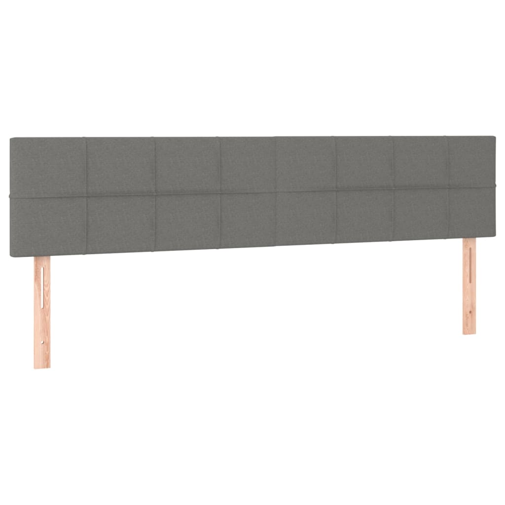 vidaXL Cama box spring colchón y luces LED tela gris oscuro 160x200 cm