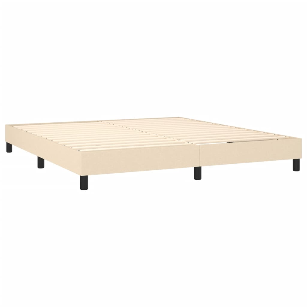 vidaXL Cama box spring colchón y luces LED tela crema 160x200 cm