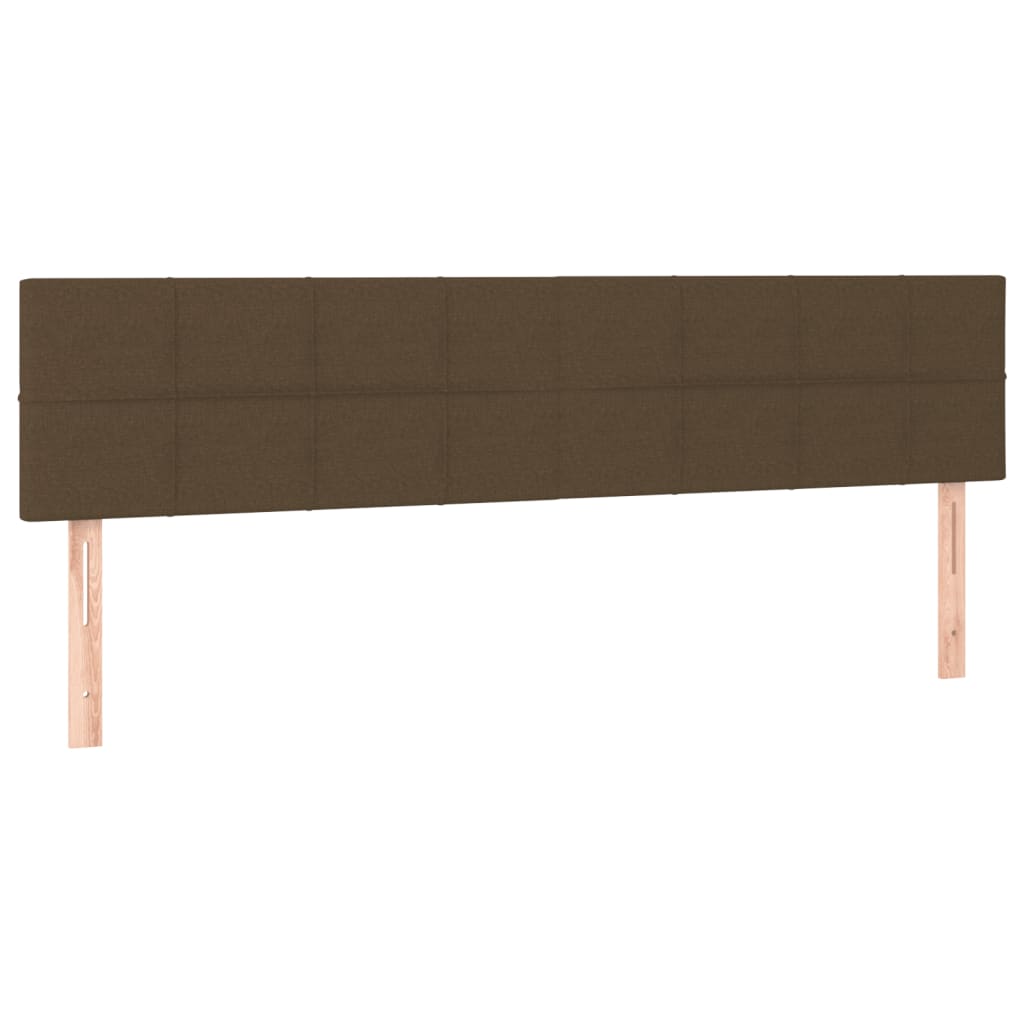 vidaXL Cama box spring colchón luces LED tela marrón oscuro 180x200cm