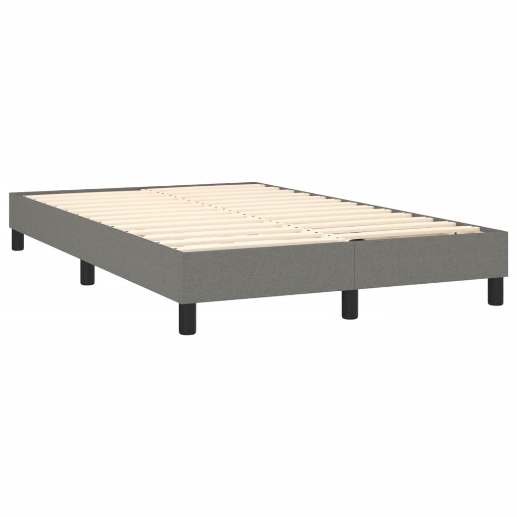 vidaXL Cama box spring con colchón y LED tela gris oscuro 120x200 cm