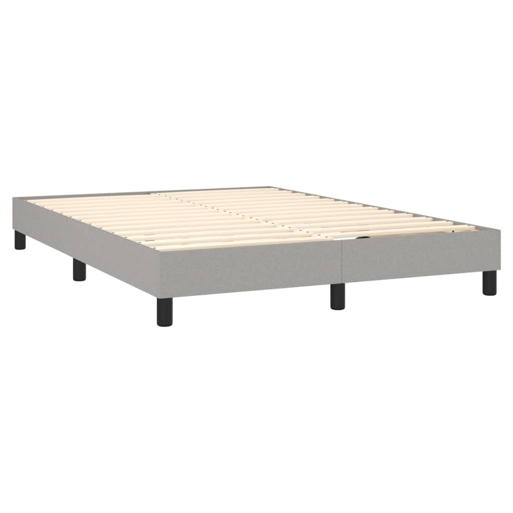 vidaXL Cama box spring colchón y luces LED tela gris claro 140x190 cm