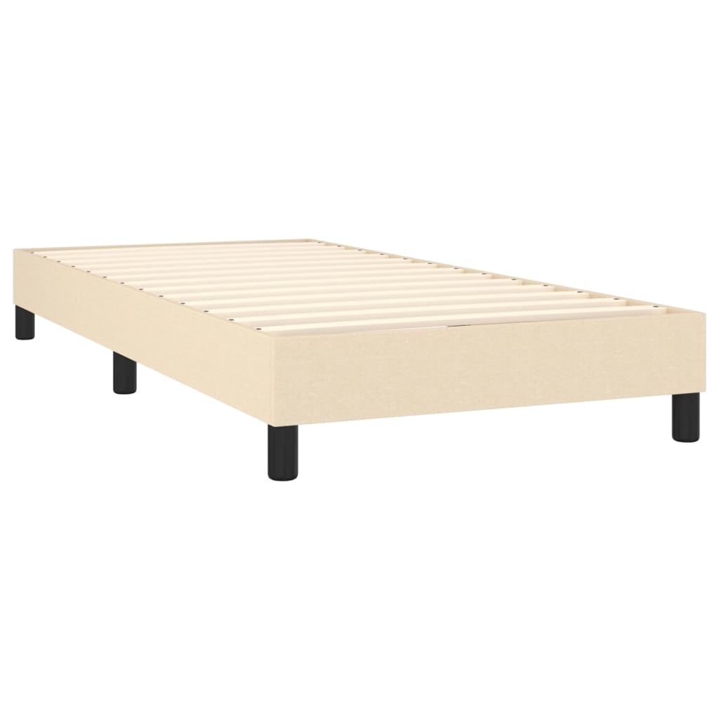 vidaXL Cama box spring colchón y luces LED tela crema 100x200 cm