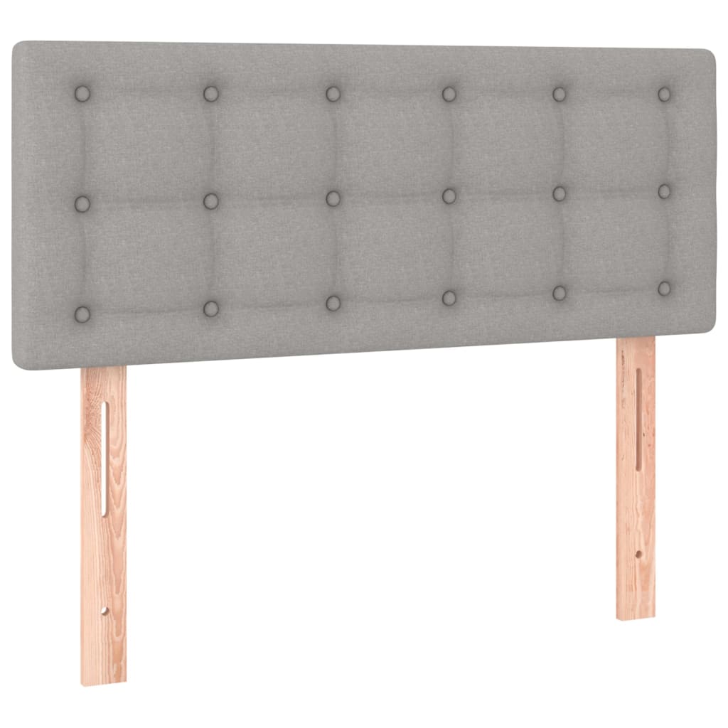 vidaXL Cama box spring colchón y luces LED tela gris claro 90x190 cm