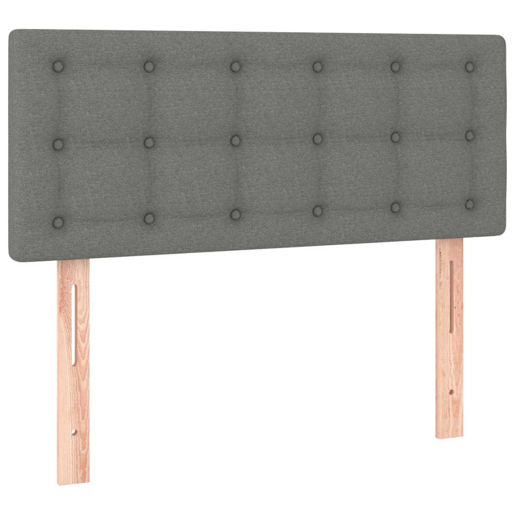 vidaXL Cama box spring colchón y luces LED tela gris oscuro 90x190 cm