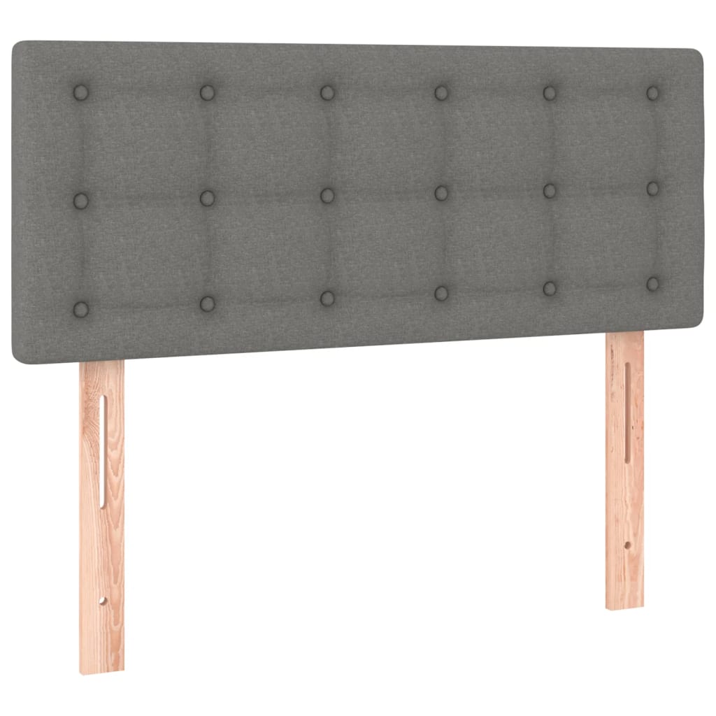 vidaXL Cama box spring con colchón y LED tela gris oscuro 120x200 cm