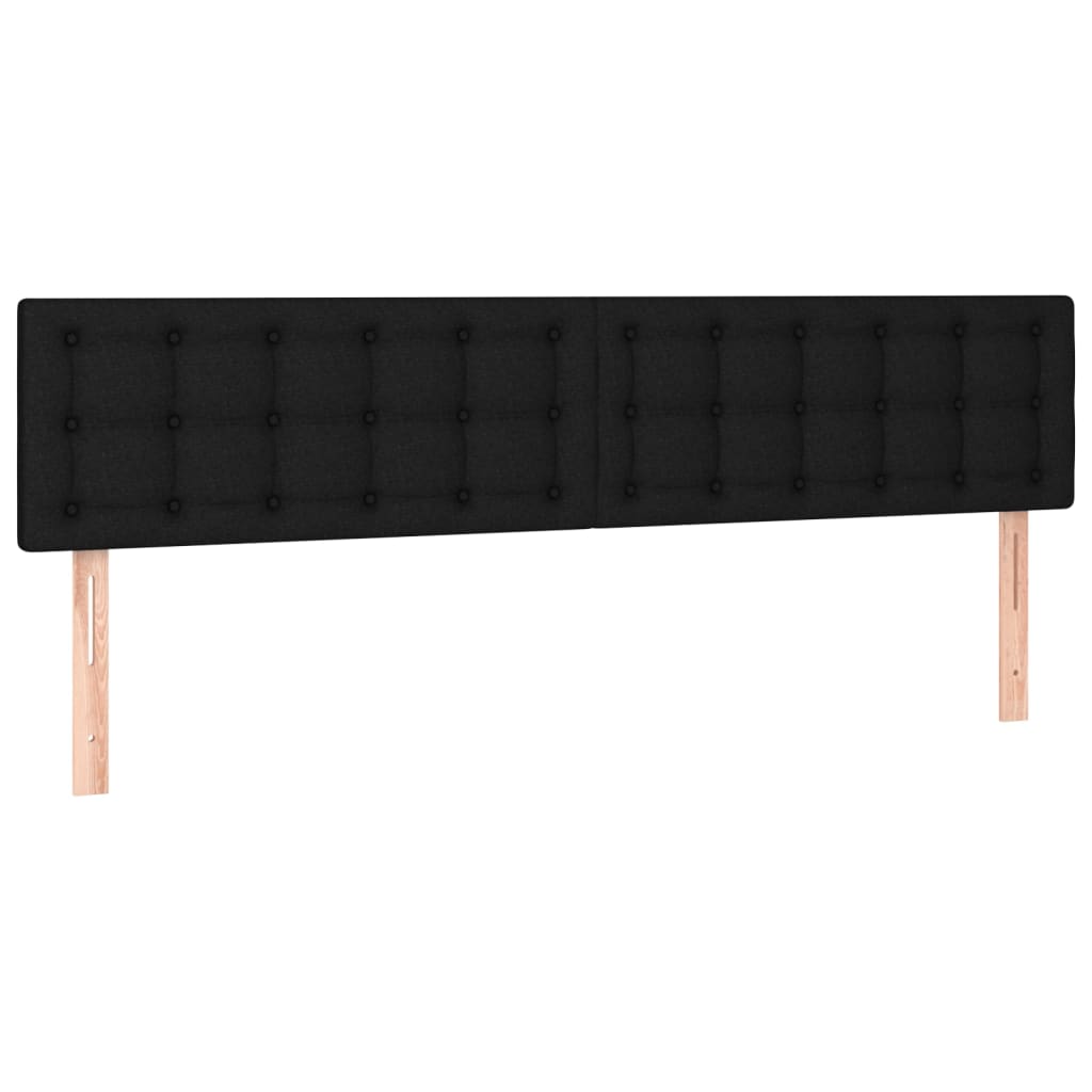 vidaXL Cama box spring colchón y luces LED tela negro 160x200 cm