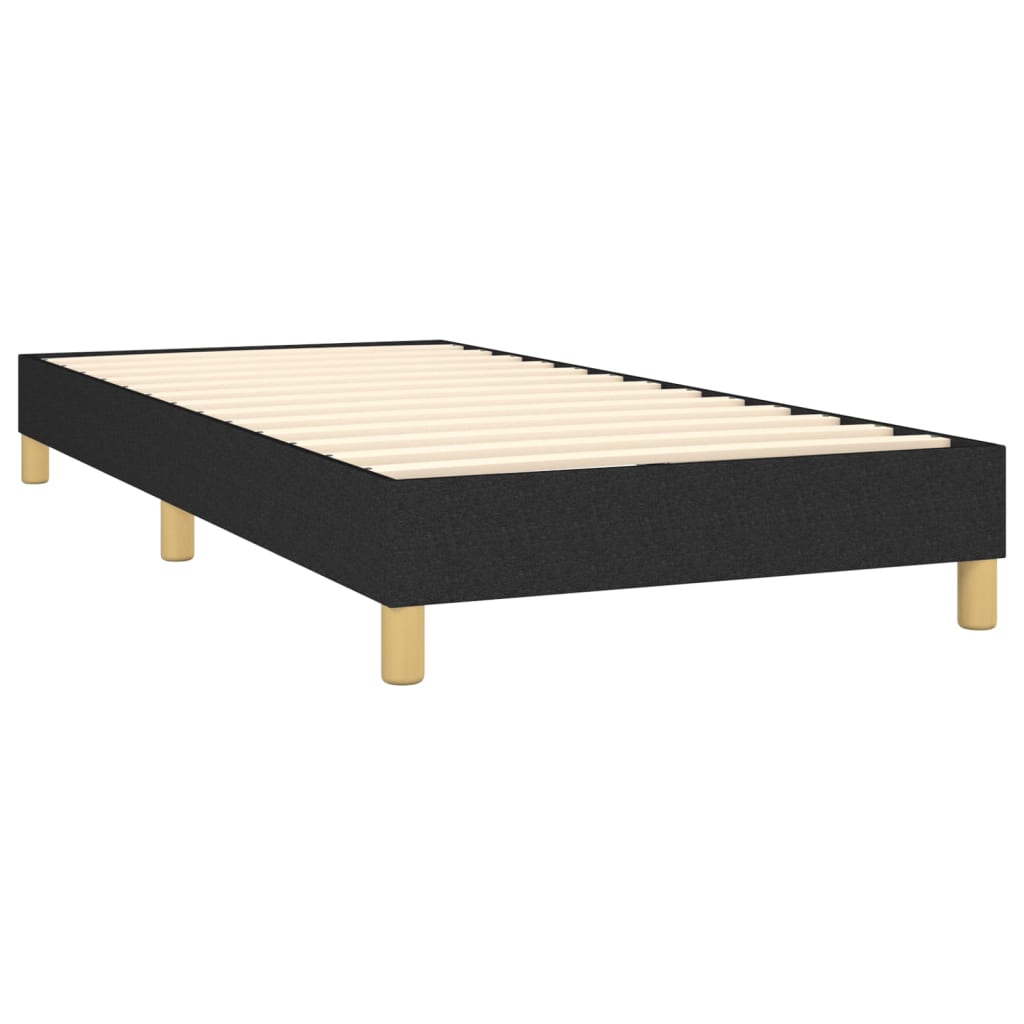 vidaXL Cama box spring colchón y luces LED tela negro 90x190 cm