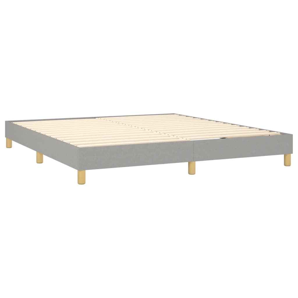 vidaXL Cama box spring con colchón tela y LED gris claro 160x200 cm