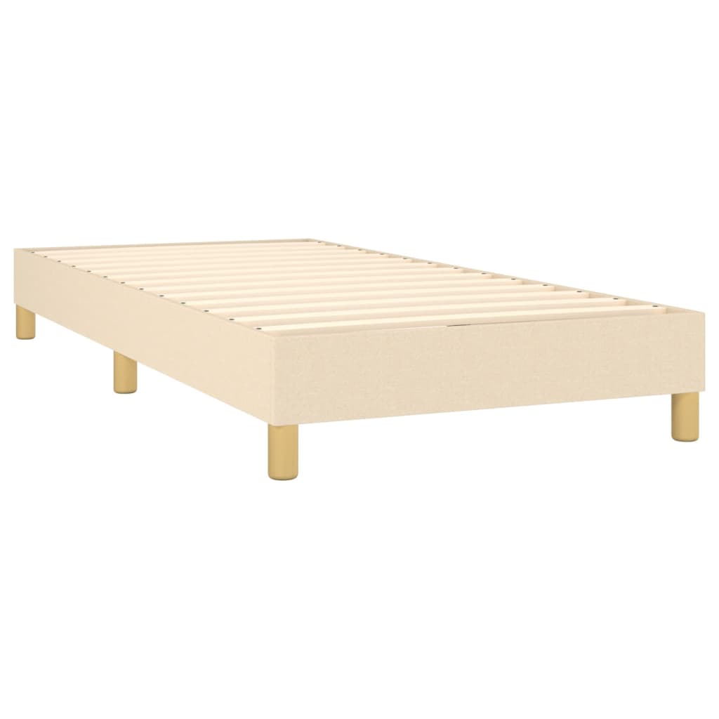 vidaXL Cama box spring con colchón y LED tela crema 100x200 cm