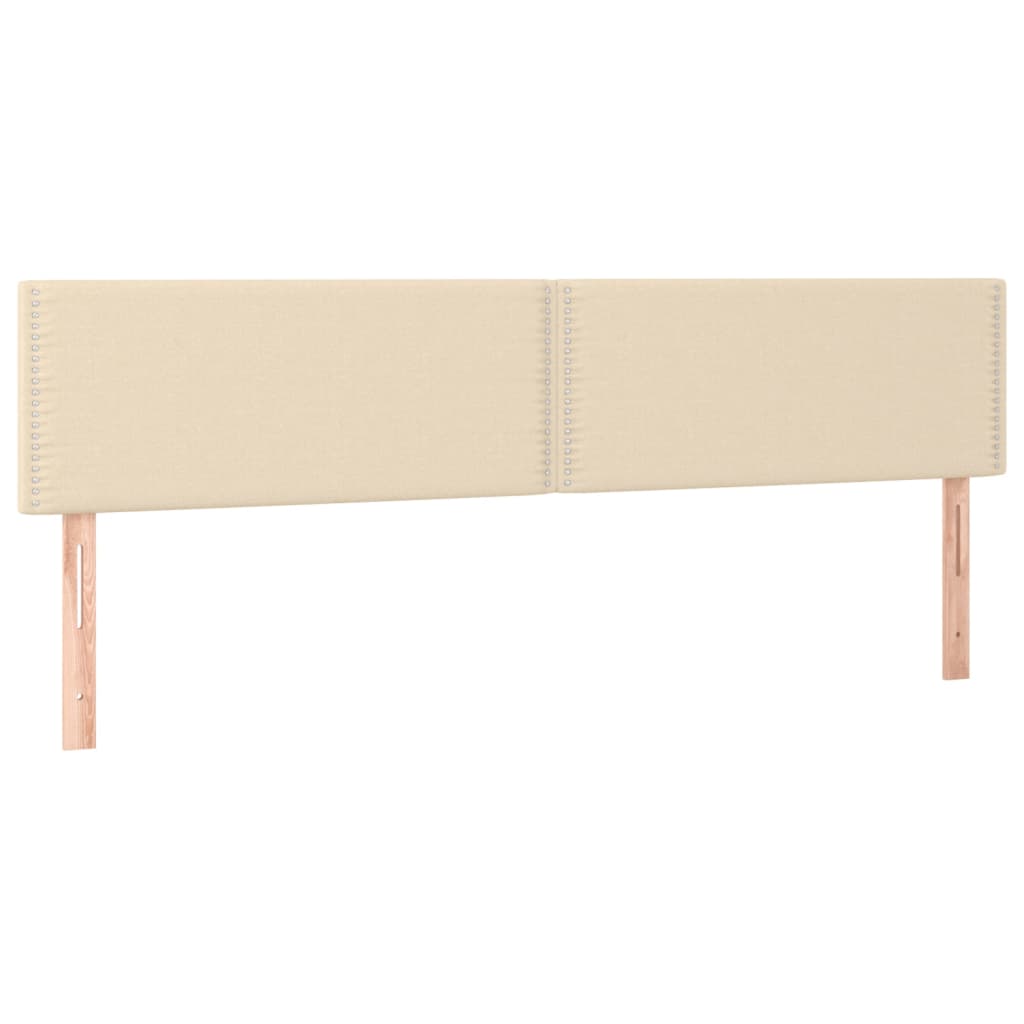 vidaXL Cama box spring con colchón y LED tela crema 160x200 cm