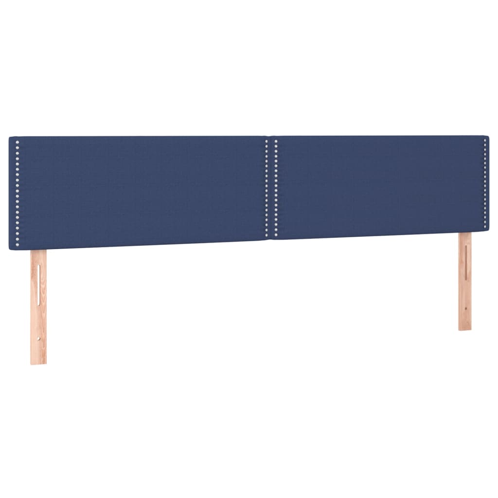 vidaXL Cama box spring con colchón y LED tela azul 160x200 cm