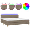 vidaXL Cama box spring con colchón LED tela gris taupe 200x200 cm