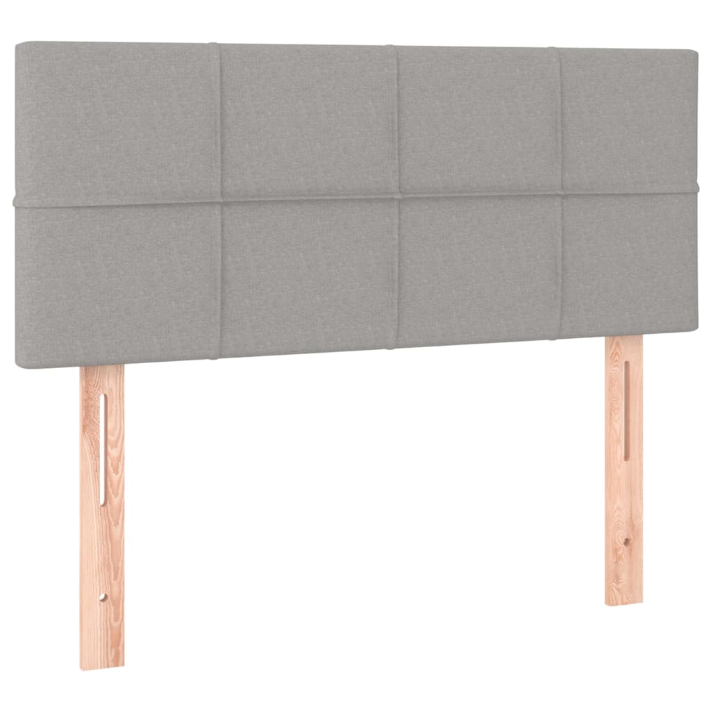 vidaXL Cama box spring con colchón tela y LED gris claro 120x200 cm