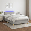 vidaXL Cama box spring con colchón tela y LED gris claro 120x200 cm