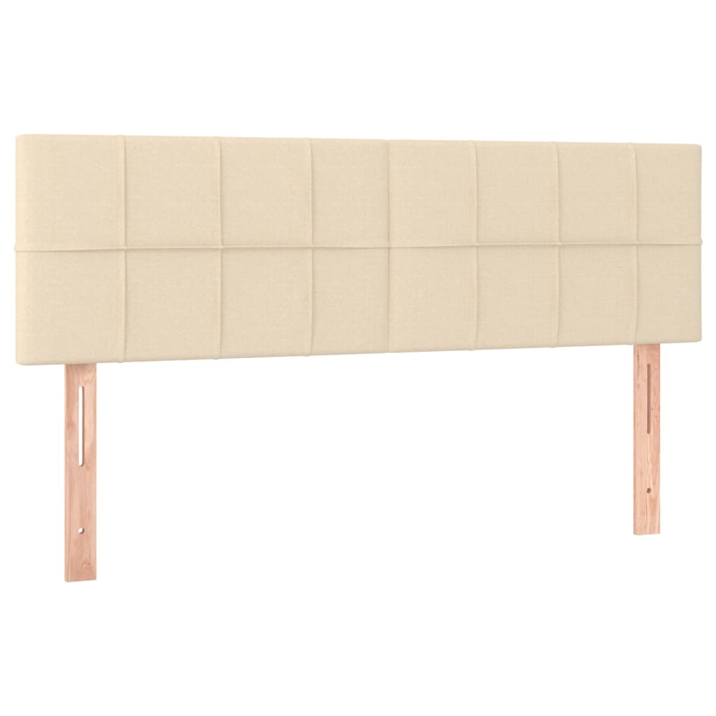 vidaXL Cama box spring con colchón y LED tela crema 140x200 cm