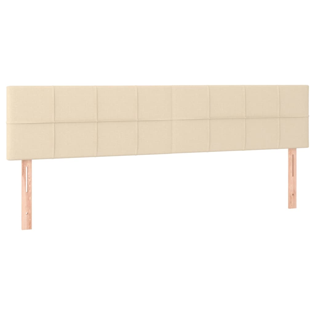 vidaXL Cama box spring con colchón y LED tela crema 160x200 cm