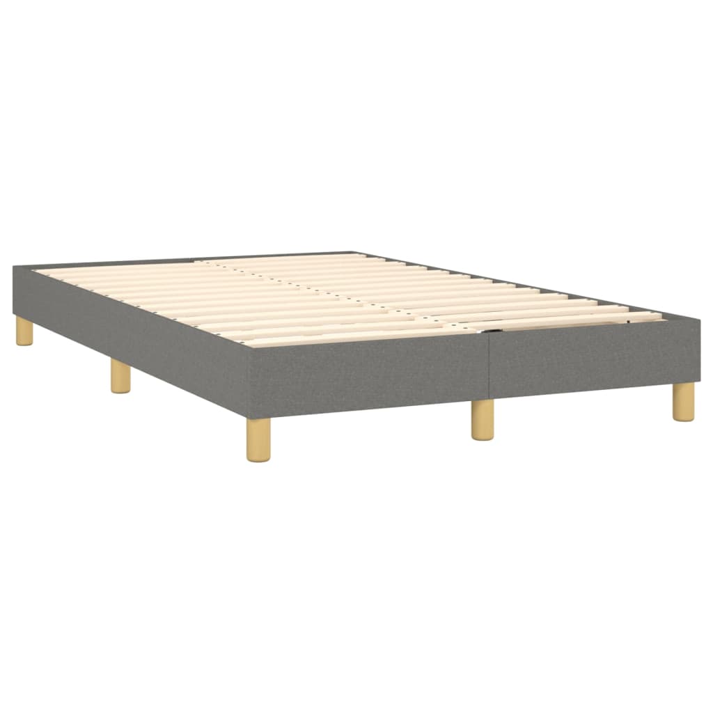 vidaXL Cama box spring con colchón y LED tela gris oscuro 120x200 cm