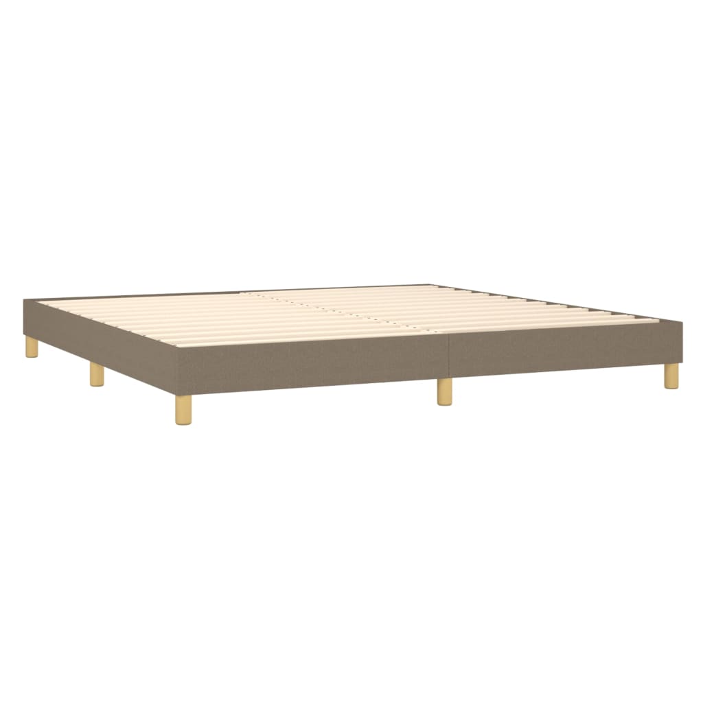 vidaXL Cama box spring con colchón LED tela gris taupe 200x200 cm