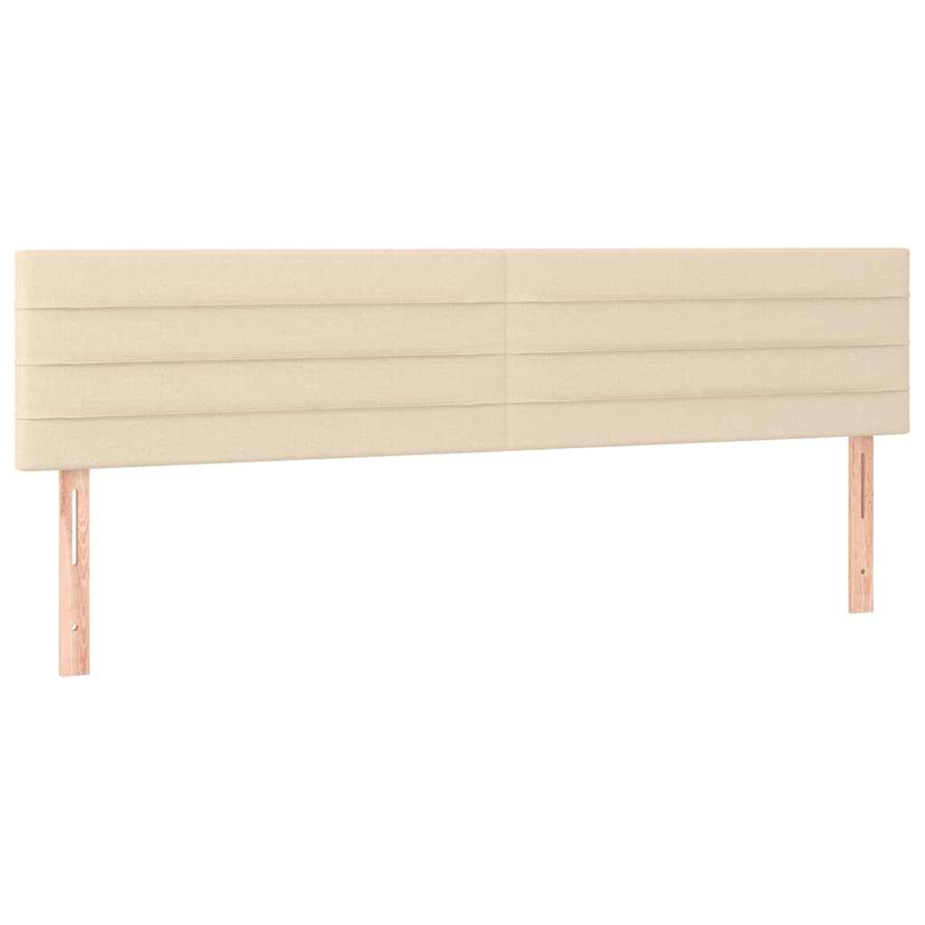 vidaXL Cama box spring con colchón y LED tela crema 200x200 cm