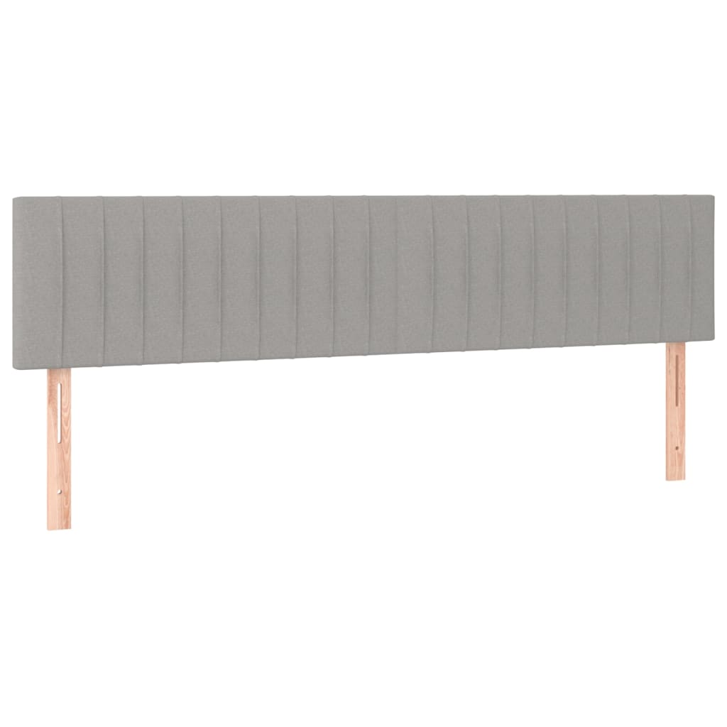 vidaXL Cama box spring con colchón tela y LED gris claro 160x200 cm