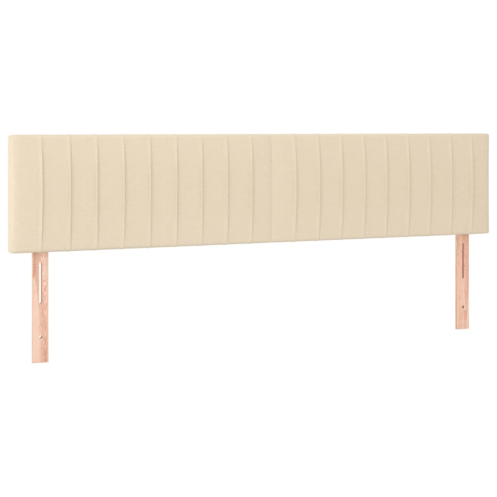 vidaXL Cama box spring con colchón y LED tela crema 200x200 cm