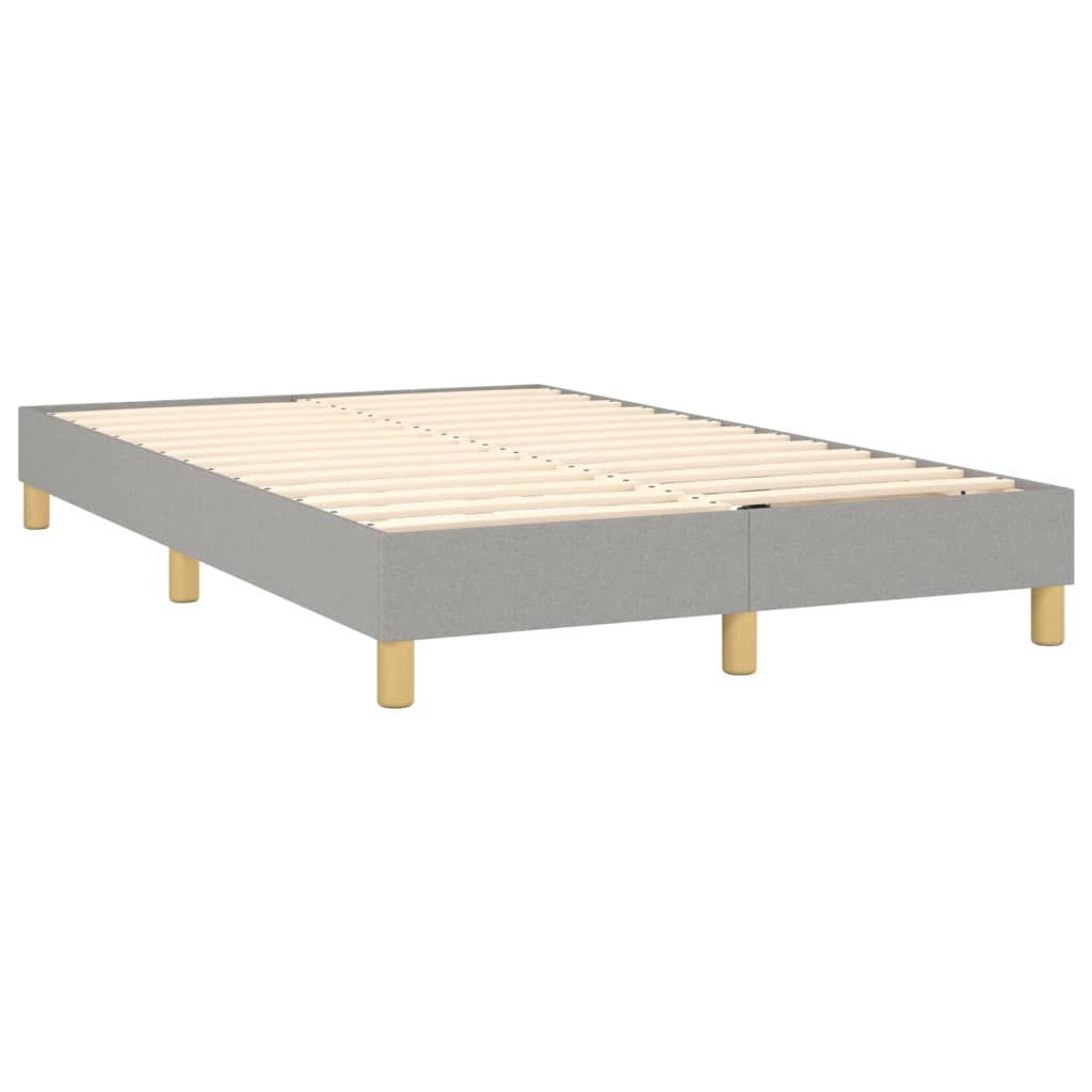 vidaXL Cama box spring con colchón tela y LED gris claro 120x200 cm